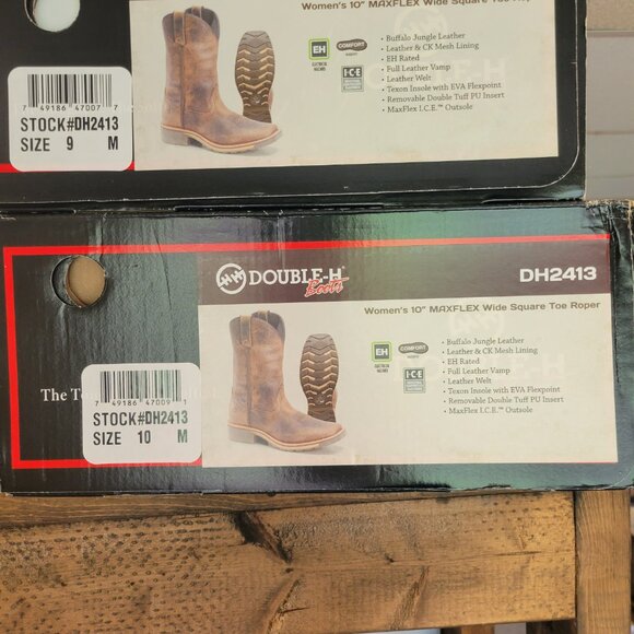 NEW Double H Trinity Maxflex Roper Buffalo leather women's work boots 9M 10M - Picture 5 of 5